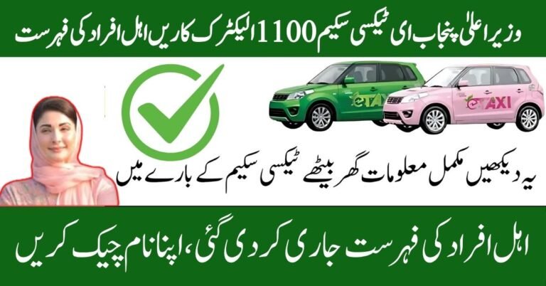 CM Punjab E-Taxi Scheme 1100 Electric Cars